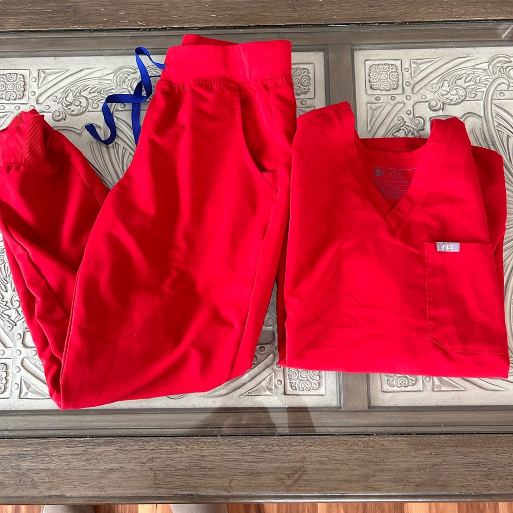 Red Scrub Set